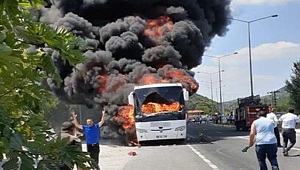 Otobüs alev alev yandı 5 ölü!