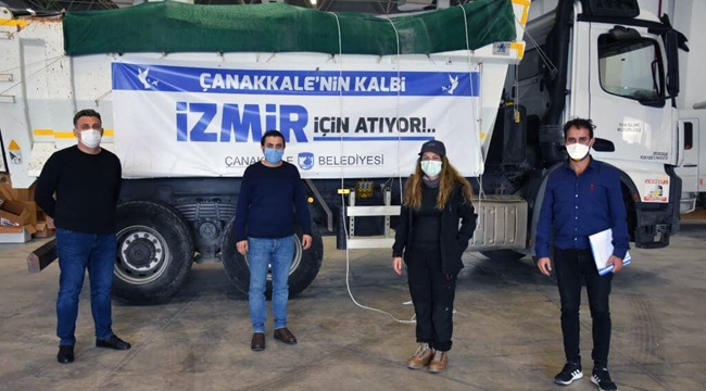 Yardım malzemeleri İzmir'de